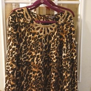 Roaman's Cheetah Top. NWT